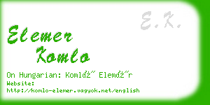 elemer komlo business card